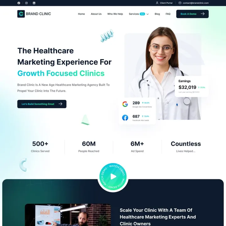 StackAura healthcare marketing website design
