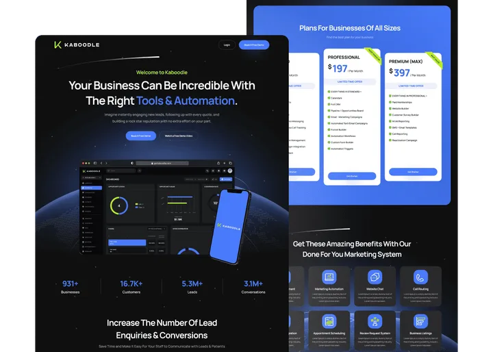 StackAura landing page design examples for lead generation